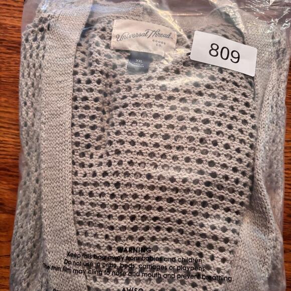 Universal Thread Maxi Open Knit Open Cardigan Beige Womens Size XXL Boho Peasant - Picture 6 of 6